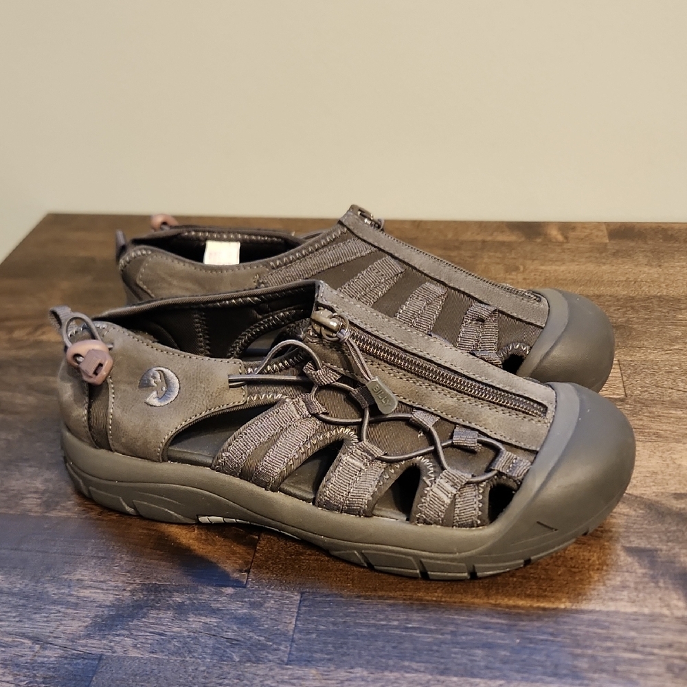 Billy River Sandal Grey Sport Zipper Water Shoe Kids Size 7 - Womens Shoe Size 9